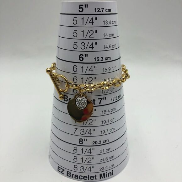 18K Gold Plated Heart Charms with Cubic Zirconiz Women's Bracelet Waterproof - Picture 12 of 12